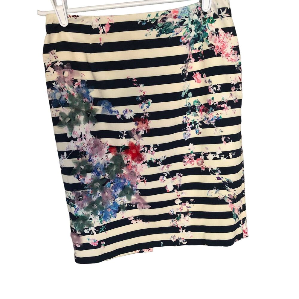 W by Worth Size 2 striped skirt with tulle flower accent